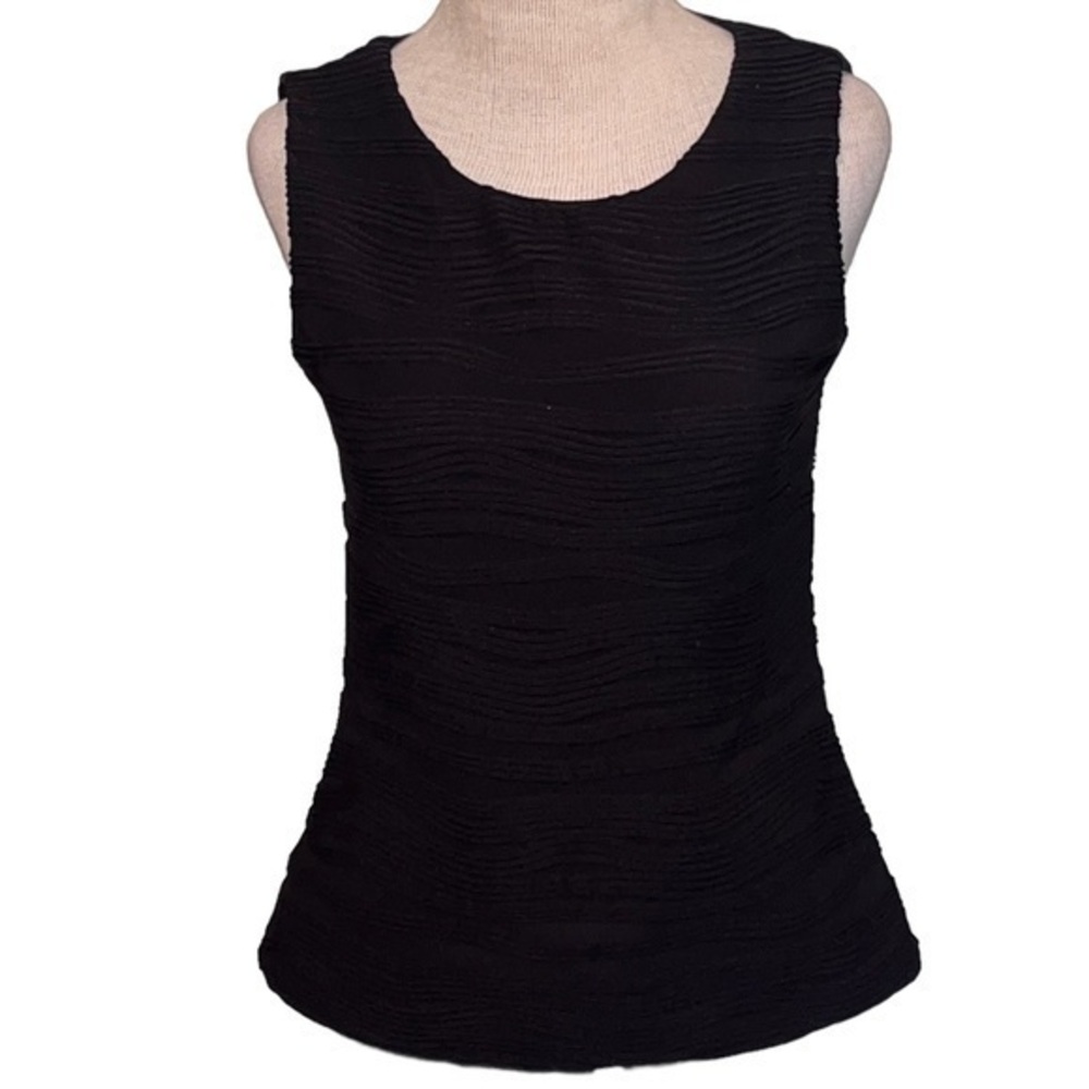 Calvin Klein Sleeveless Top Black Textured Womens size small round neck